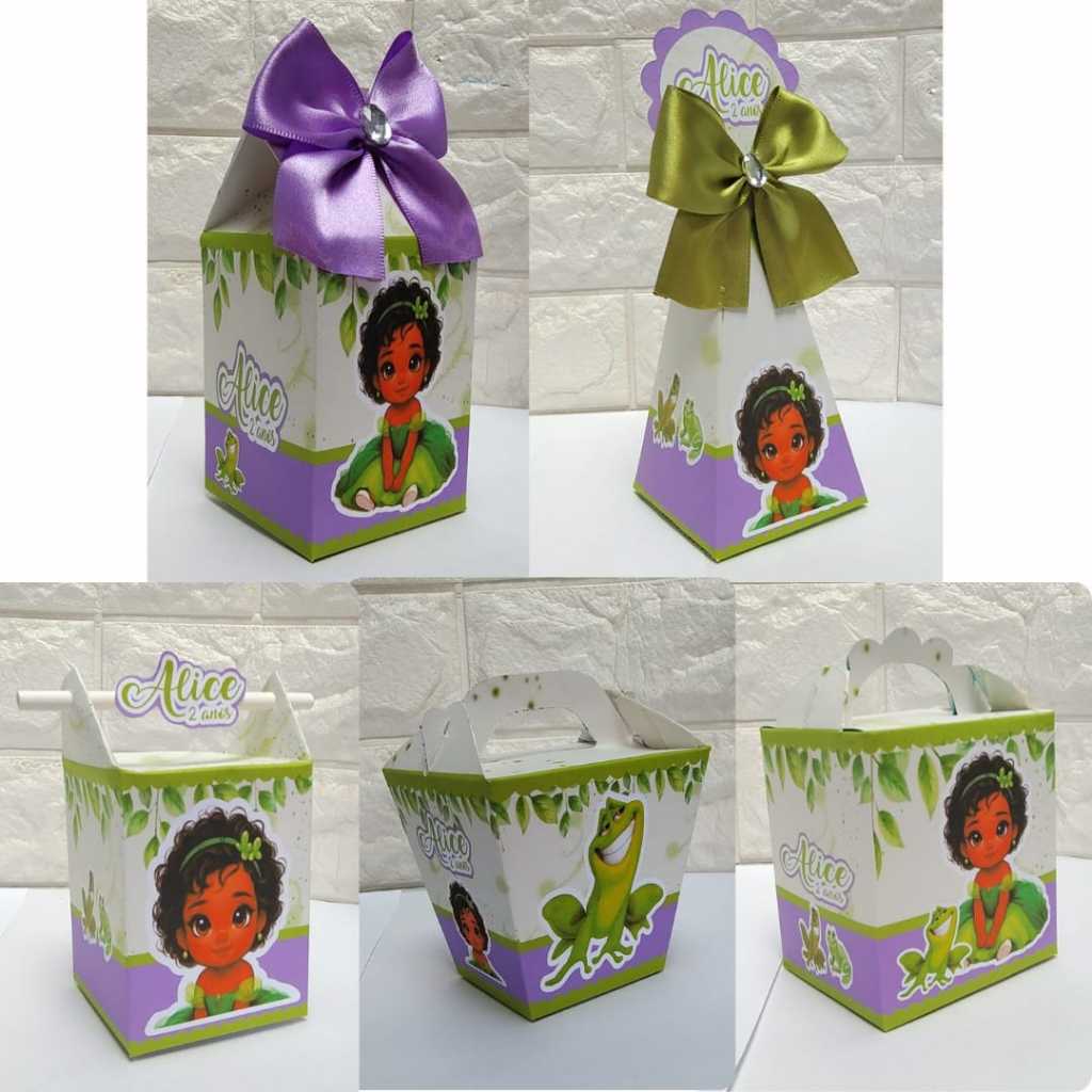 Kit Festa  Princesa Tiana A princesa e o sapo PEGUE E MONTE Caixinhas Personalizadas lembrancinhas para Aniversários