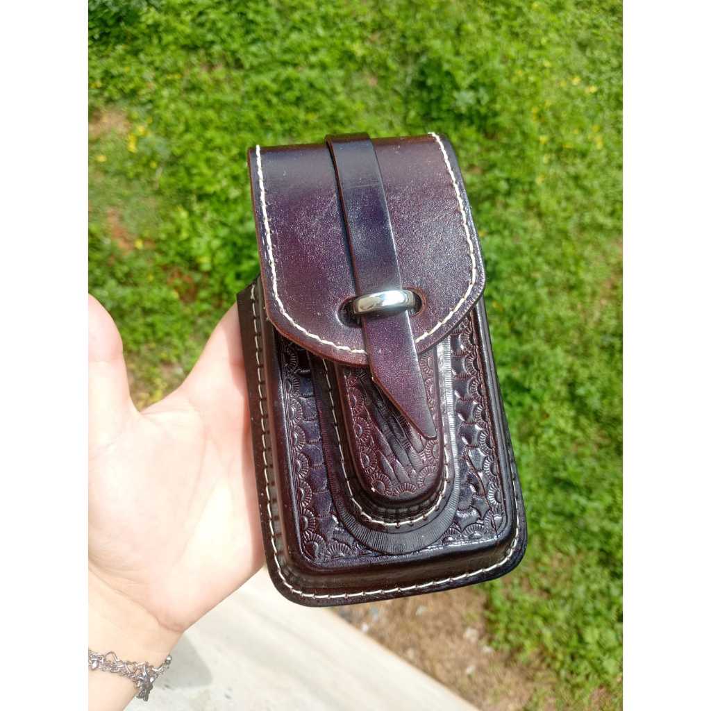 BAINHA DE CELULAR forrada + PORTA CANIVETE DE COURO LEGÍTIMO