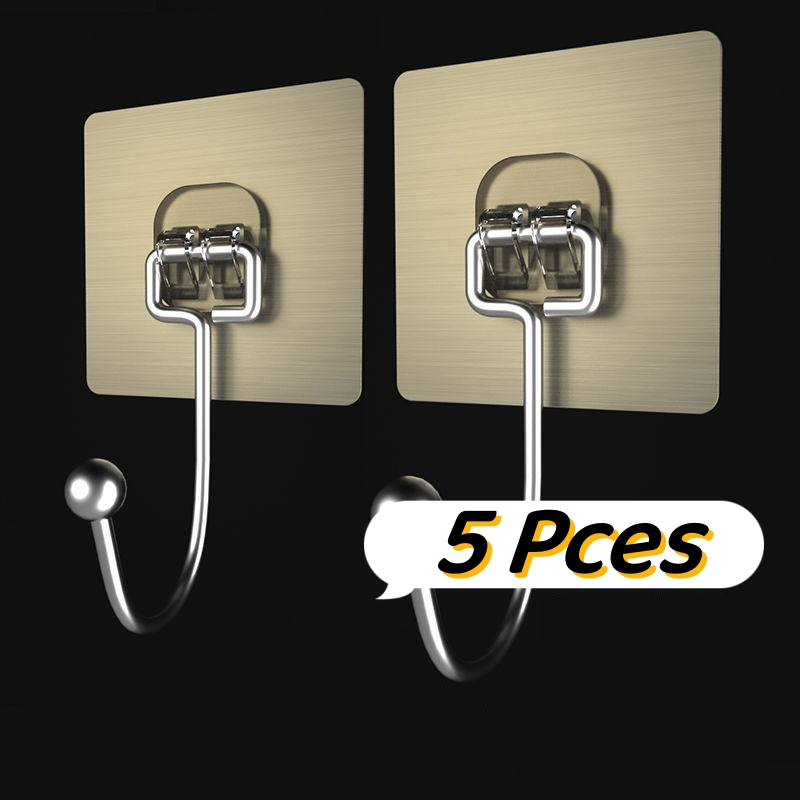 5 Pcs Ganchos De Parede Autocolantes Transparente Multifuncionais Promoções