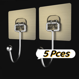 5 Pcs Ganchos De Parede Autocolantes Transparente Multifuncionais Promoções