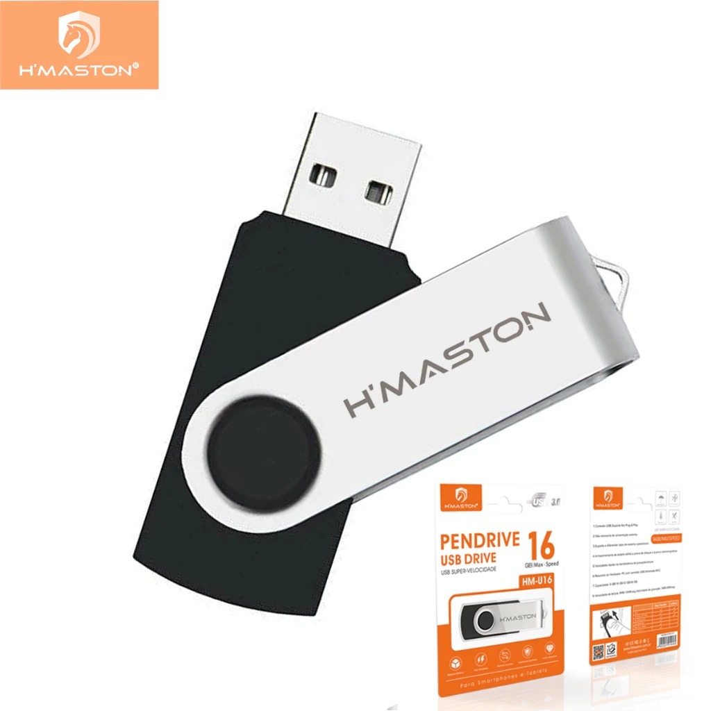Pendrive H‘maston HM-U128 Metal Alta Velocidade Flash Drive Pen Drive 4GB 8GB 16GB 32GB 64GB 128GB USB 3.0