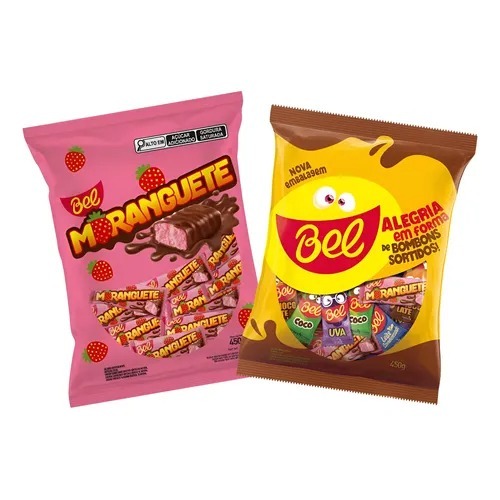 Bombons Recheados Sortidos ou Moranguete C/50un 450g - Bel em Oferta na Shopee