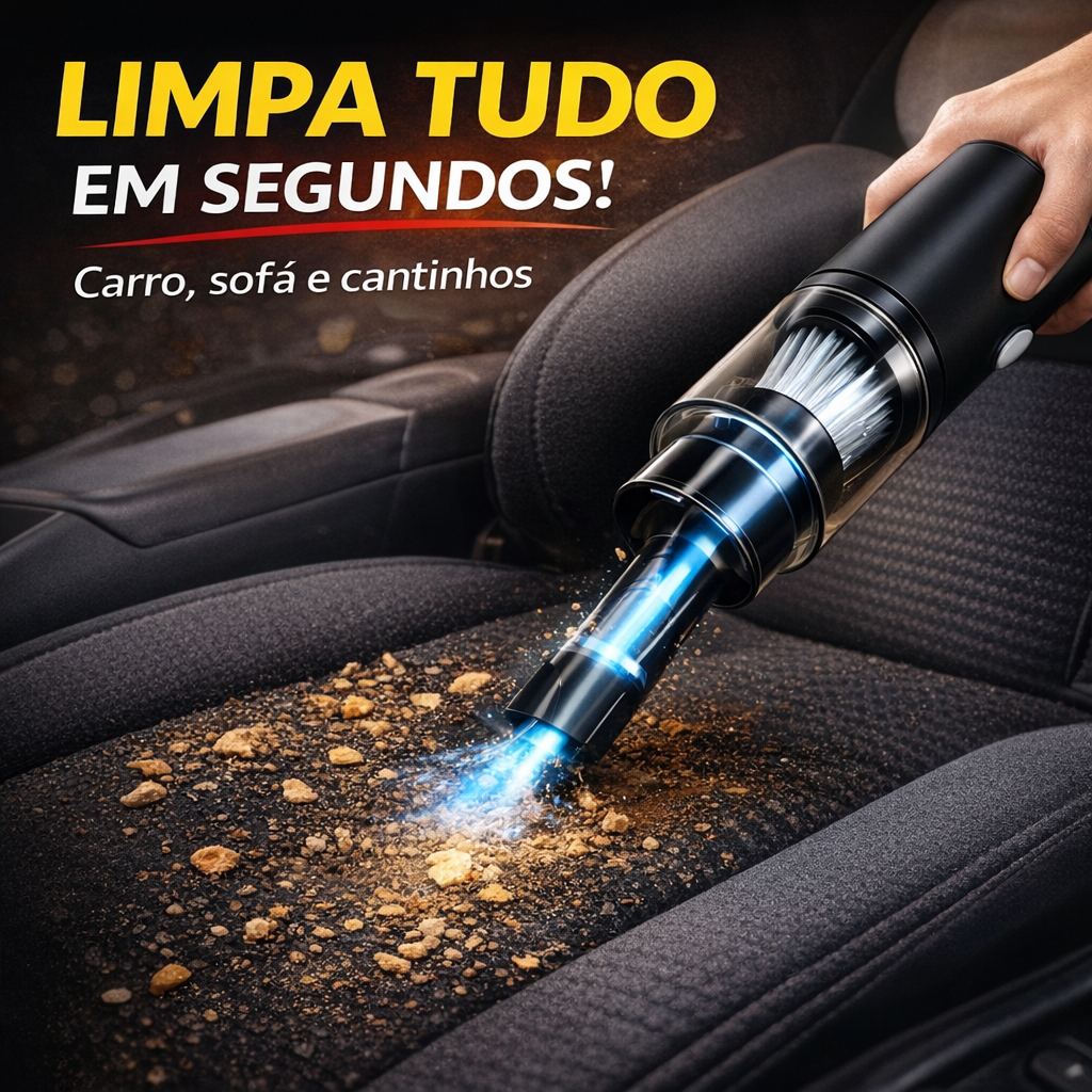 Mini Aspirador Portátil S/Fio Recarregável Potente Limpeza Casa Carro Promoção Frete Grátis 50%OFF