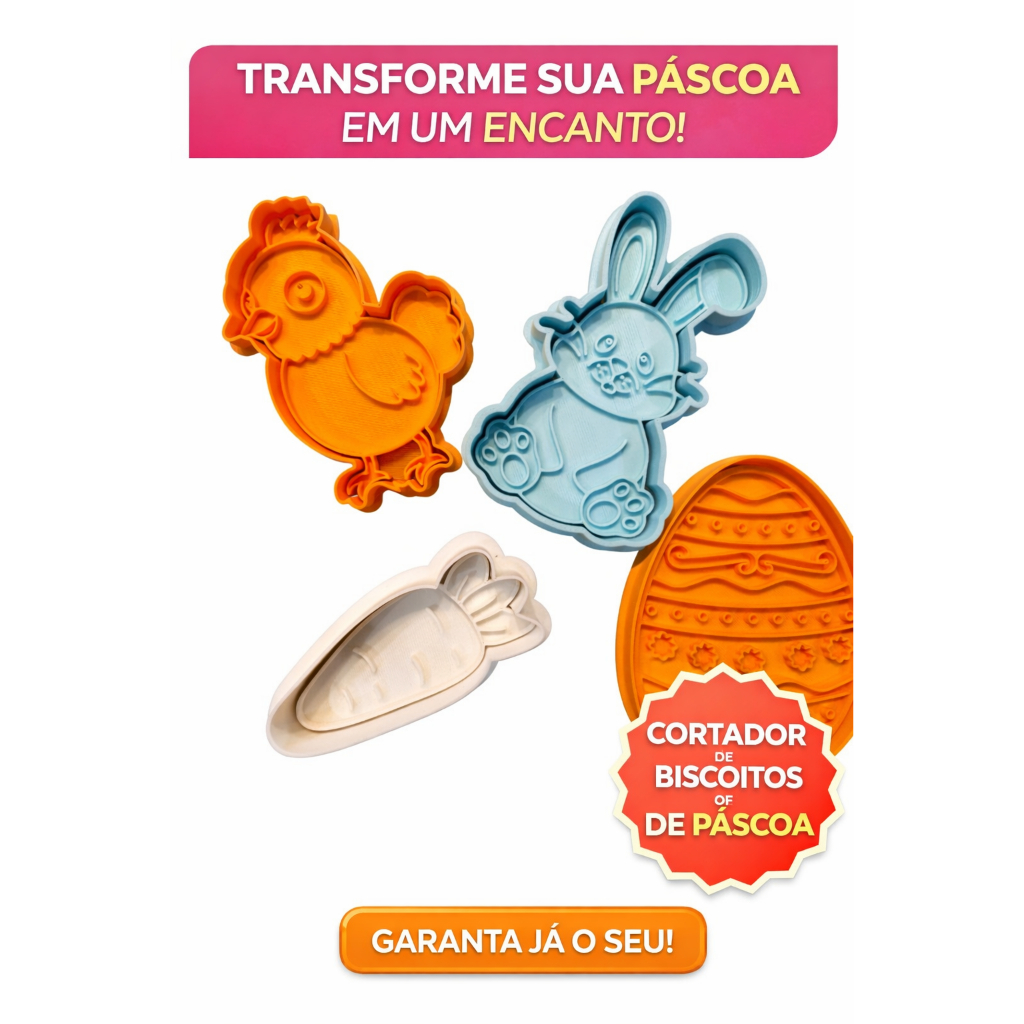Cortadores de Biscoito Temáticos de Páscoa