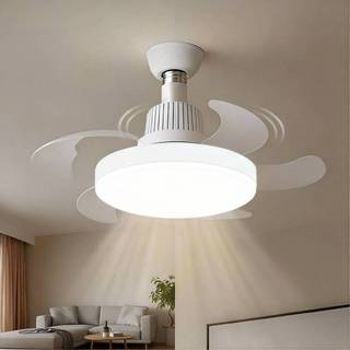 Ventilador De Teto Retrátil 40W Forte Lâmpada 3 Cores E27 Silencioso Bivolt Com Controle VT Economia 80% energia Quarto