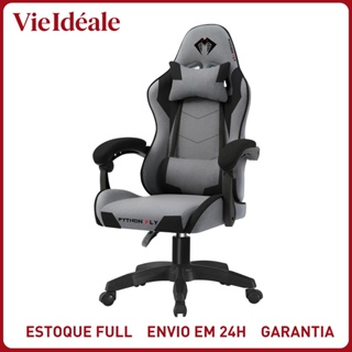 Cadeira Gamer Ergonômica Reclinável Tecido Respirável - Suporte 150kg, Apoio Lombar e Pés, Base Metálica em Oferta na Shopee