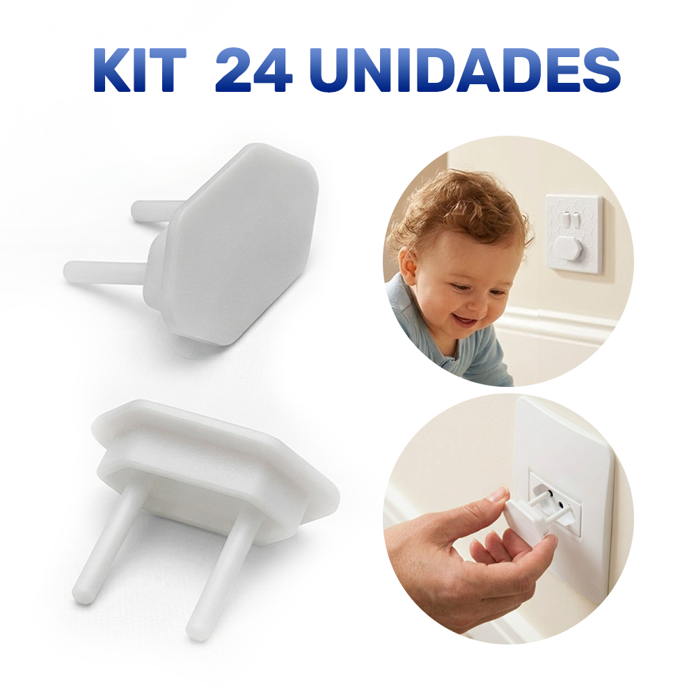 Kit 12/18/24 Protetor De Tomada Segurança Bebê Contra Choque Envio Imediato em Oferta na Shopee