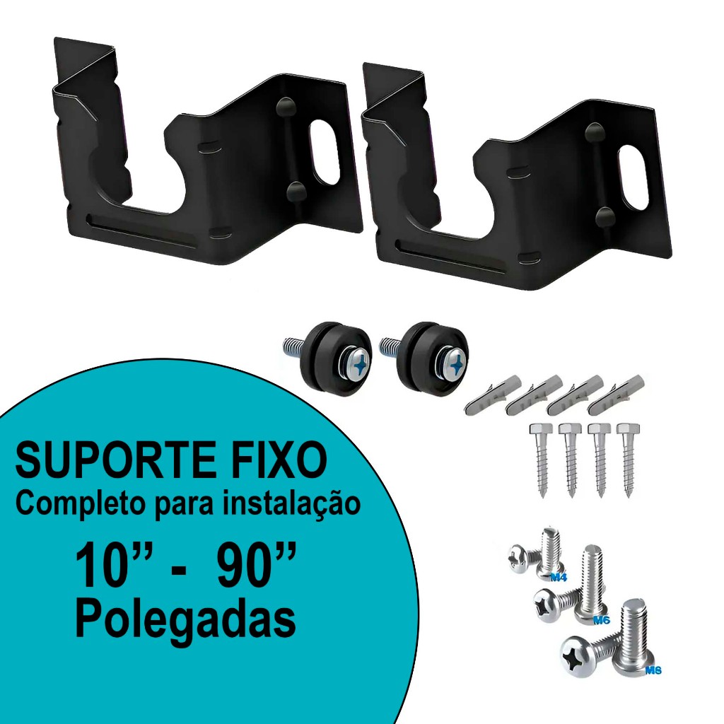 Suporte Universal Fixo TV Monitor LED LCD 4K Smart Até 90 Polegadas Parede Painel em Oferta na Shopee