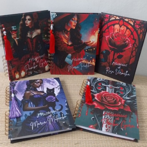 Caderno Pombo Gira Personalizado Maria Padilha/Maria Mulambo/Baralho Cigano/Baralho Pombo Gira