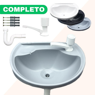 Kit Pia Lavatório Completo Com Torneira Sifão Banheiro Lavabo em Oferta na Shopee
