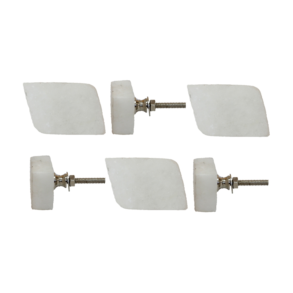 Kit 6 Puxadores em Mármore Natural Decorativo Gaveta Porta Quarto Armário Cômoda