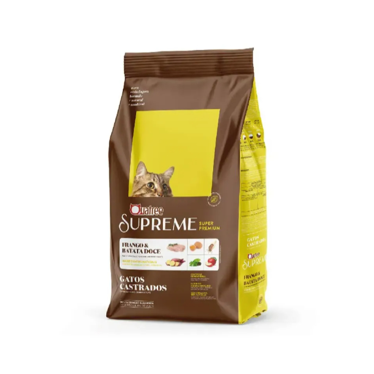 Ração Quatree Supreme Gatos Castrados Frango e Batata Doce 10,1kg