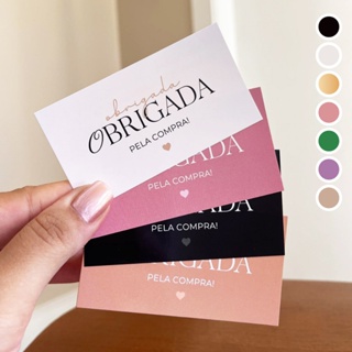 Cartão de Agradecimento ao Cliente - Obrigada pela Compra - 9x5cm Papelaria Loja Empreendedor em Oferta na Shopee