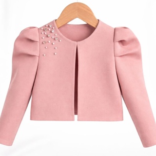 casaquinho jaqueta  infantil menina tecido alfaiataria em Oferta na Shopee