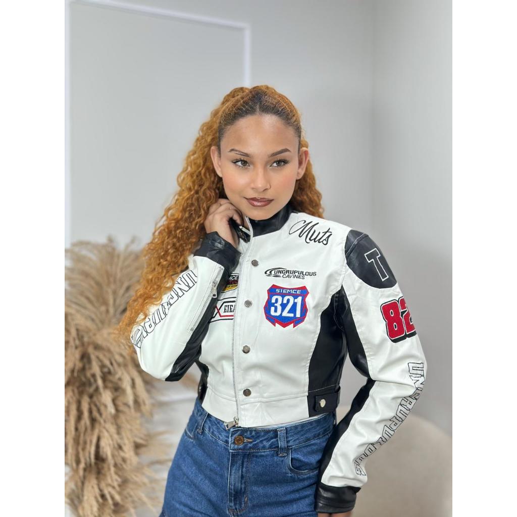 Jaqueta Motoqueira Couro Feminina Inverno Estilosa Muts M24118