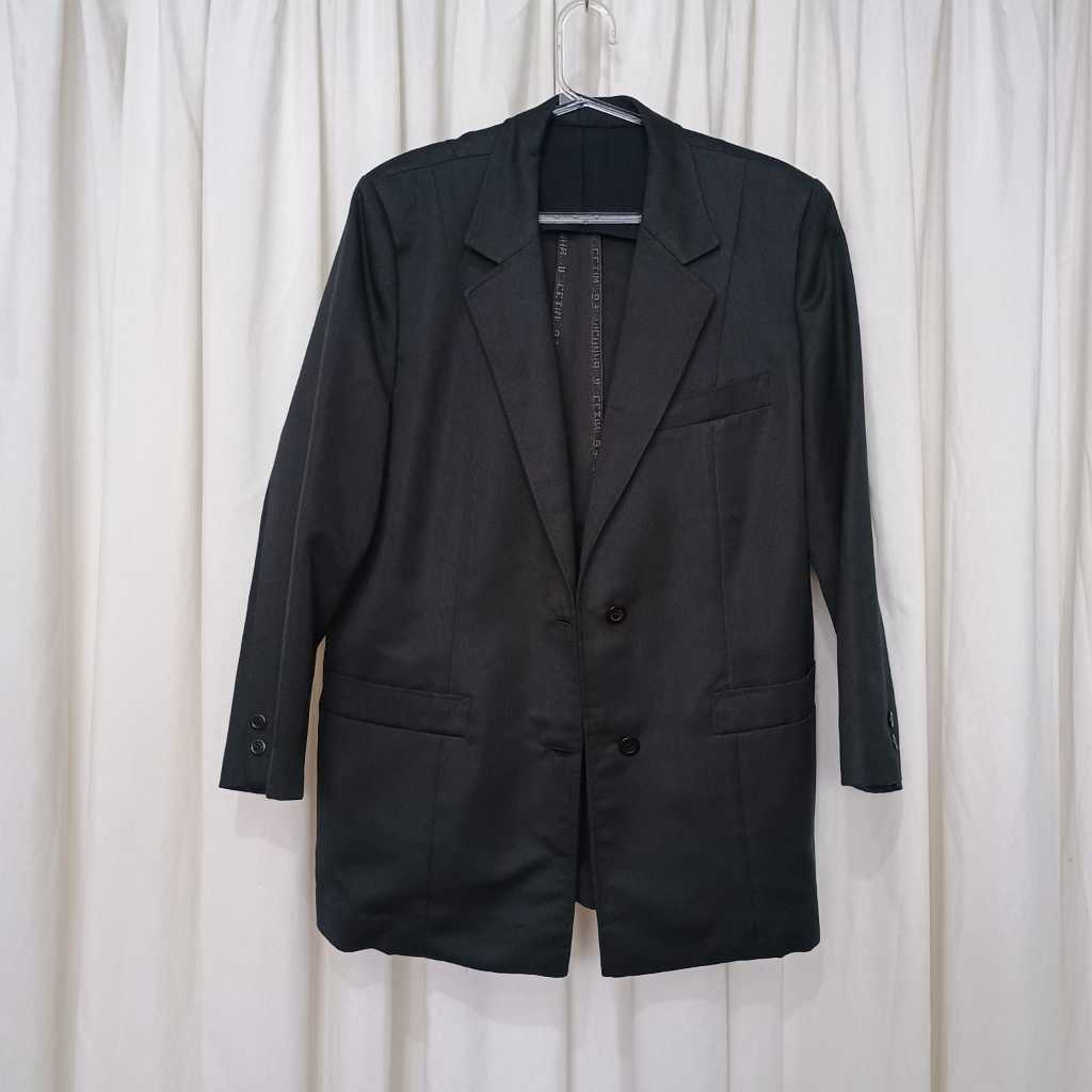 Blazer Feminino Alfaiataria Preto Algodão Tam: GG Bazar Brechó Usado