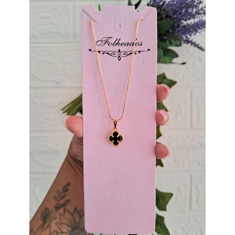 Colar folheado trevo/ Virginia/colar dourado