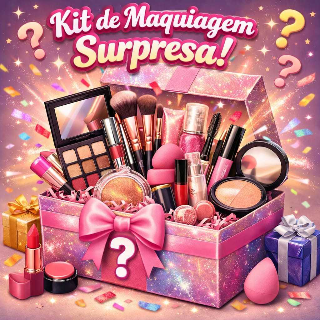 Kit Maquiagem Surpresa Feminino 💄 8/12/16 Itens + Brinde | Presente Completo Barato Melhores Marcas