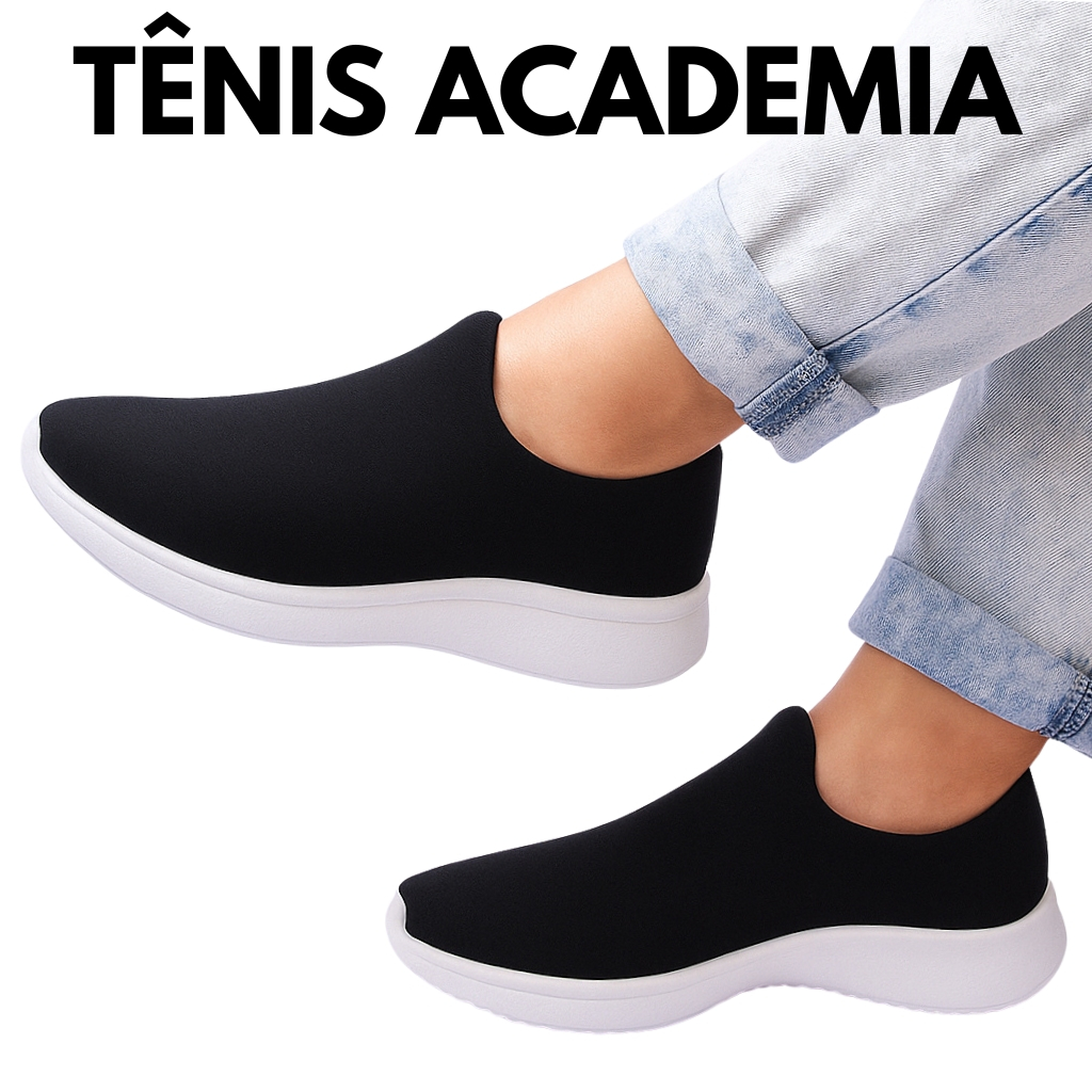 Tênis Meia Feminino Academia Caminhada Esportivo Sneaker Slip On Casual Confortável Trabalho