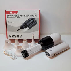 Soprador Aspirador 4 em 1 Lanterna PowerBank 4000 mAh Sem Fio Portatil