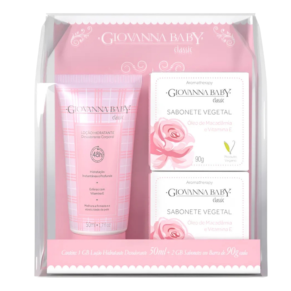 Kit Giovanna Baby Classic Hidratante 50ml + 2 Sabonete 90g