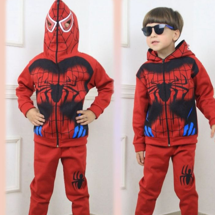 Agasalho Infantil Conjunto Moletom Capuz Que Vira Máscara de super herois, anime e jogos Roupa De Frio Menino