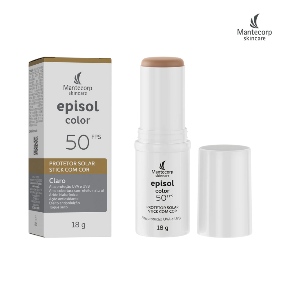 Mantecorp Episol Color Stick FPS50 Médio/Claro - Protetor Solar em Bastão com Cor 19g