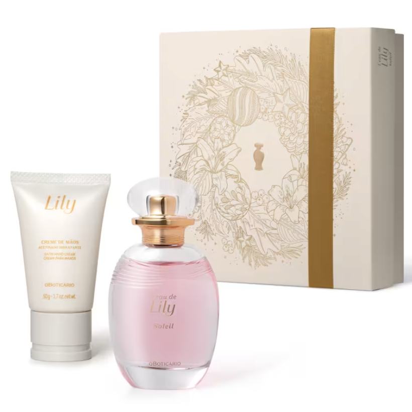 Kit Presente Lily Soleil (2 itens): Colônia 75 ml + creme de mãos 50 g.