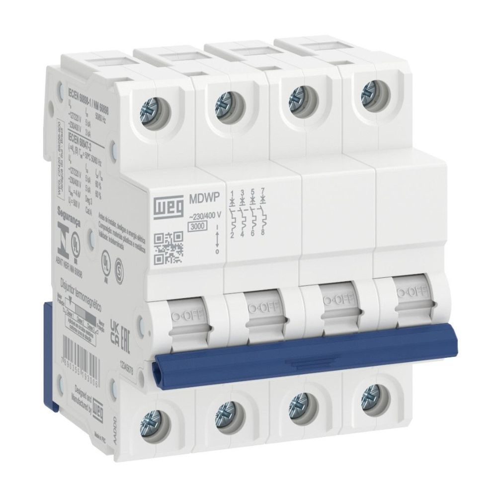 DISJUNTOR DIN QUADRIPOLAR MDW-C63 WEG