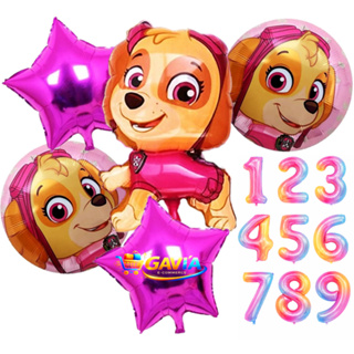 Kit 6 Balão Patrulha Canina Skye Cão Chase Skye Marshall - Decoração Festa Aniversário em Oferta na Shopee