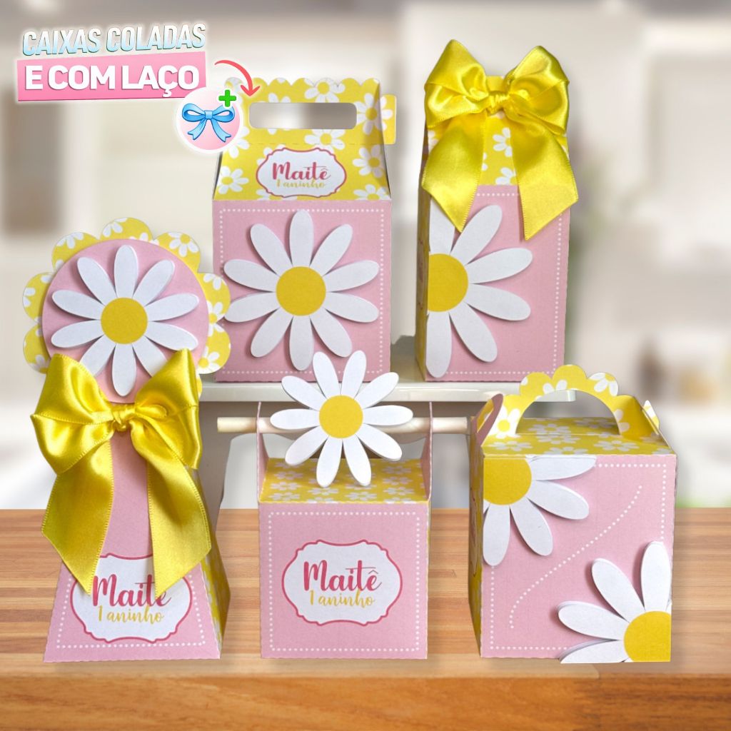 Kit Festa MARGARIDAS | CAIXINHAS PERSONALIZADAS | LEMBRANCINHA INFANTIL | TODOS OS TEMAS