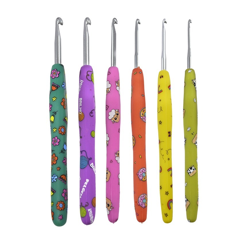 Agulha de Crochê Soft Circulo Cabo Emborrachado Bichinhos