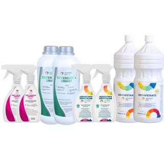 Kit Biossegurança Completo Duplo - Limpeza, Resturação, Desinfecção hospitalar em dobro- 8 unidades