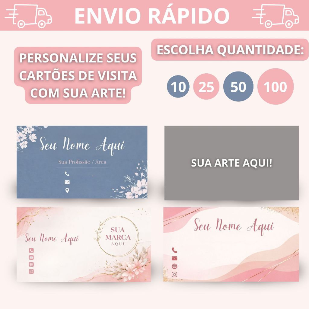 Cartão Personalizado de Visita 5x9 cm 100un