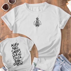 Camiseta Tradicional Religiosa Imaculada Cristão Católico 100% Algodão Unissex Jesus