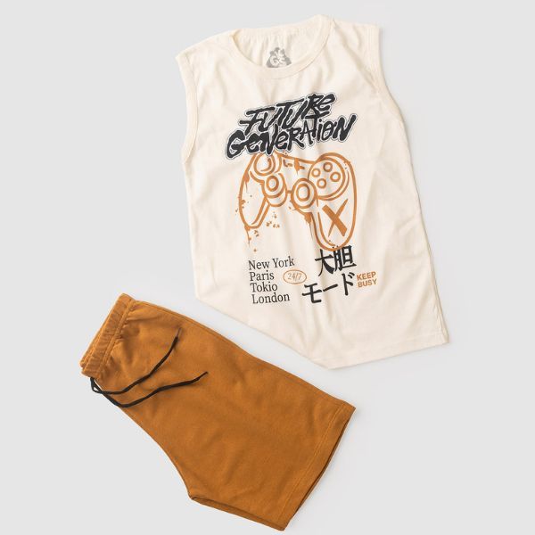 Conjunto Infantil Juvenil Verão Menino Masculino Regata Game Meia Malha Bermuda Moletinho Confortável 4 ao 14