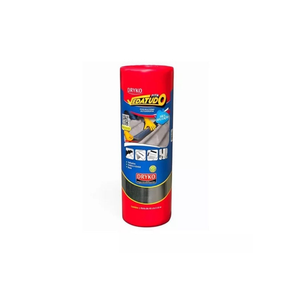 Fita Asfáltica Vedatudo Autoadesiva 45cm X 10m Dryko