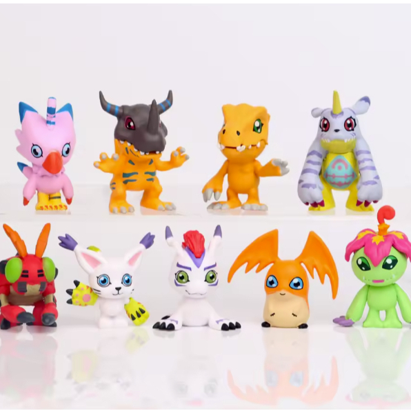 9 pçs Digimon Adventure Story Figure Action Greymon Agumon Patamon Gatomon Palmon Brinquedos