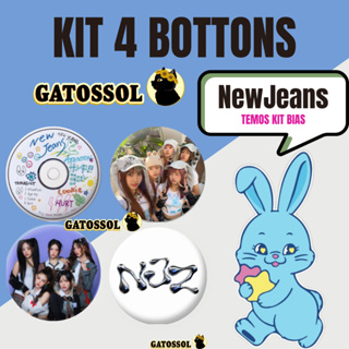 KIT New Jeans BIAS 4 Bottons 4,5CM Broche KPOP-IDOL-COREANO- Bottom/botton Boton Buton alfinete Boton Button Pin Botum em Oferta na Shopee