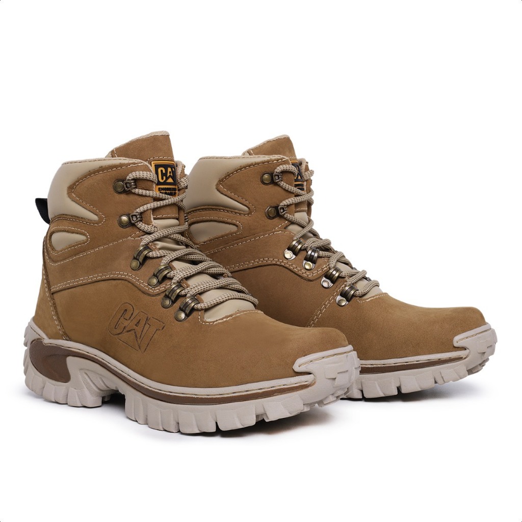 Coturno Masculina de Couro Caterpillar Nobuck 2067 Coturno Botas Botina Botinha Masculino 35 ao 46