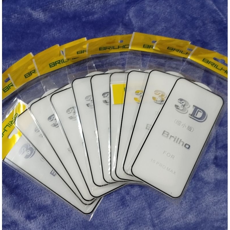 KIT 10 PELÍCULAS 3D VIDRO IPHONE 15PROMAX BARATO!
