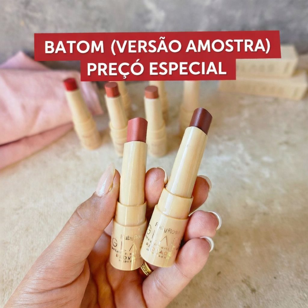 Batom Bala Glass Creamy Matte AMOSTRA - Ruby Rose