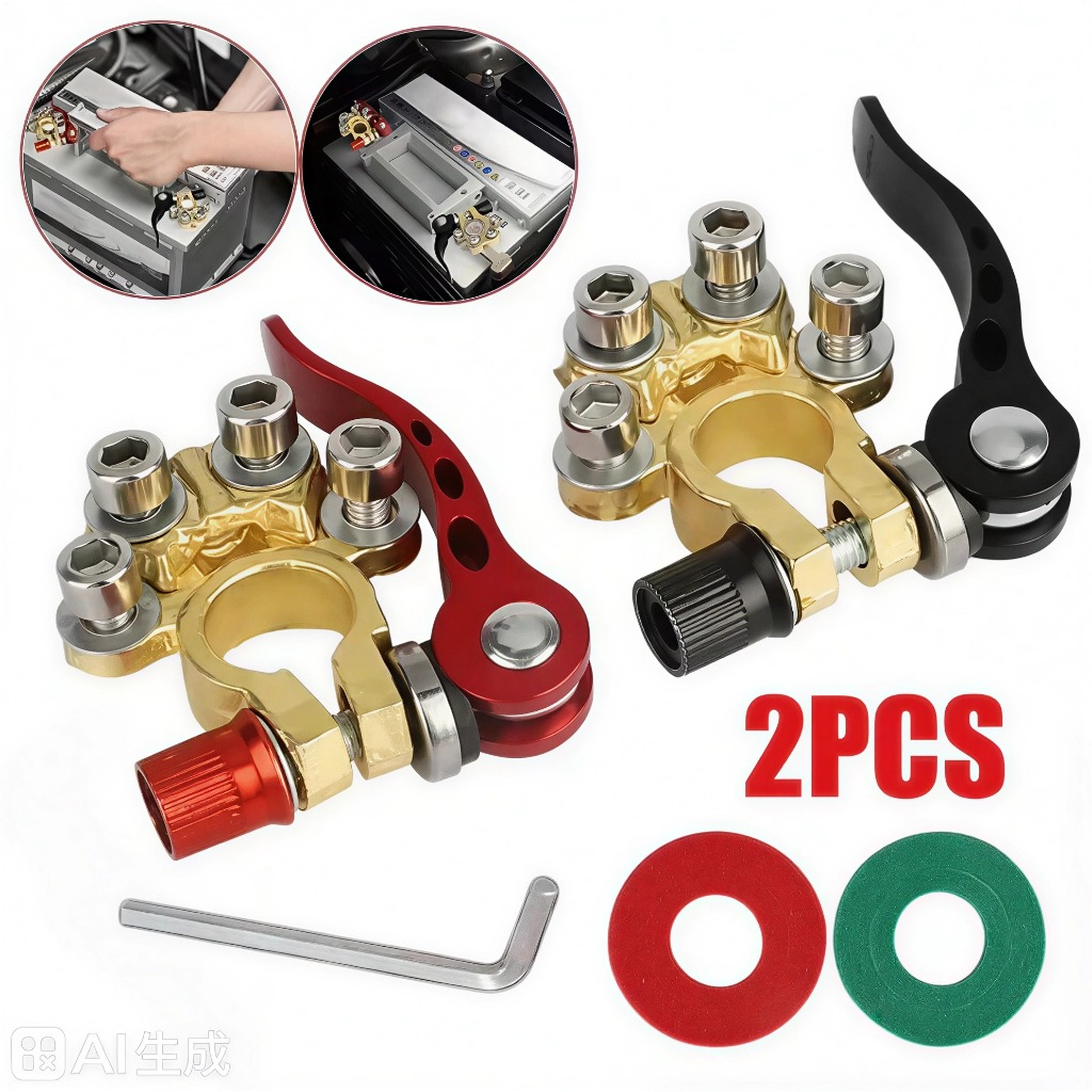 1 Par Positivo & Negativo Automotivo Bateria Terminal Cabo Braçadeira de Liberação Rápida Conectores Carro em Oferta na Shopee