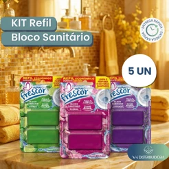 Bloco Sanitário Kit 10 Unidades, Pedra Sanitária Perfumada para Vaso Sanitário