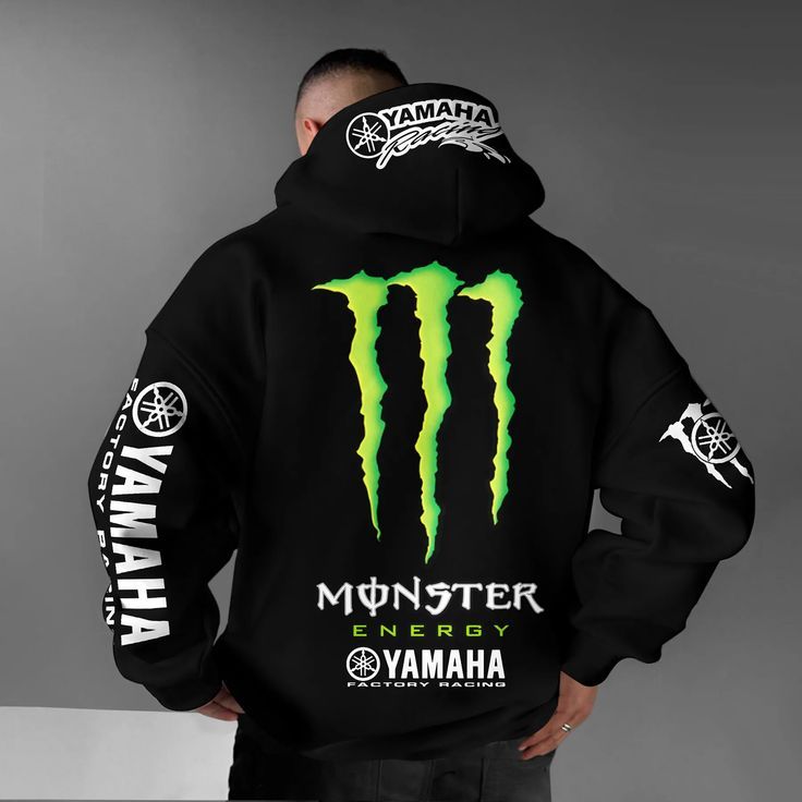 Moletom Unissex com Capuz Monster Yamaha Racing – Blusa de Frio Estilo Moto