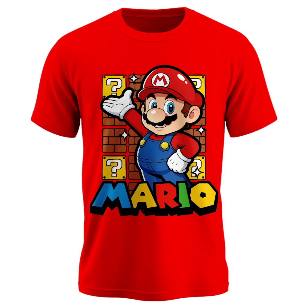 Camisa Mario Bros Infantil Juvenil Masculina Feminina Estampa Gamer Algodão Premium Envio Imediato!!!