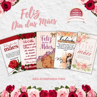 50 Ou 100 Cartões Mensagem Feliz Dia Das Mães 9x5 cm - Pronta Entrega em Oferta na Shopee