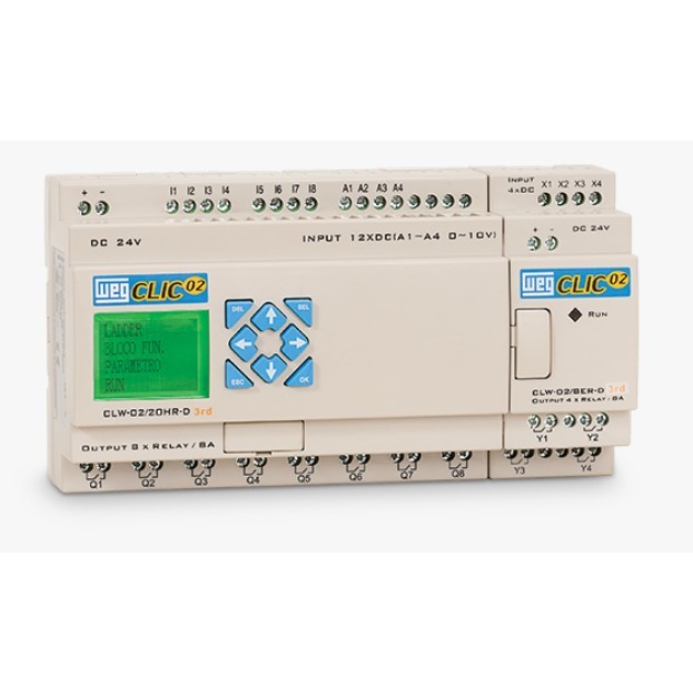 CLP WEG CLIC02 24V | Programável | Display LCD | Modbus | Ótimo Estado