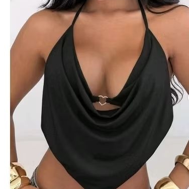 Cropped Coração Aro Alcinha Costa Nua Modinha Tendência Moda Feminina Blogueira Balada 2025 top nua aberto suplex