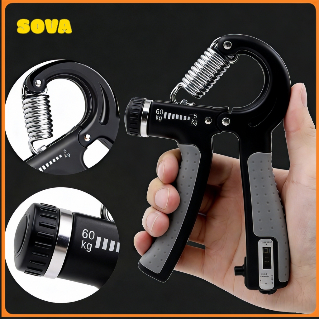 Hand Grip Com Ajuste De Intensidade 5-60kg Handgrip Fitness Malhador De Mão Com Contador